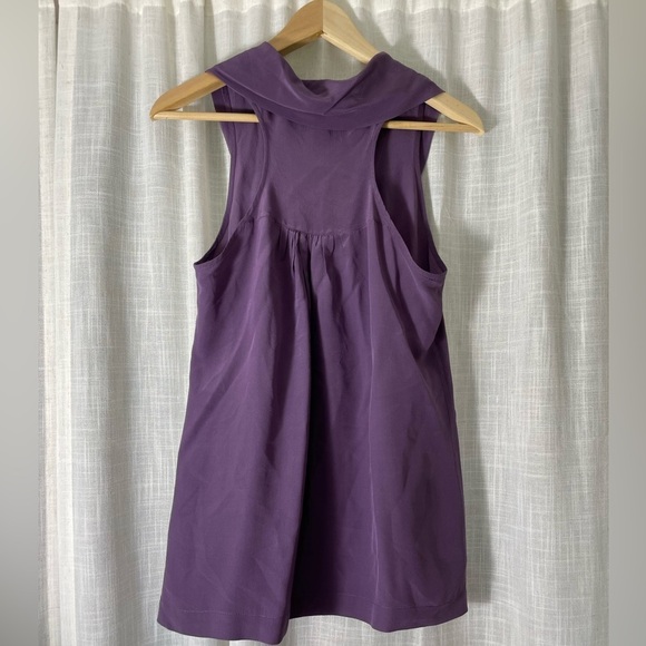 Trinity 100% Silk Purple Sleeveless Blouse Size S - Picture 4 of 5